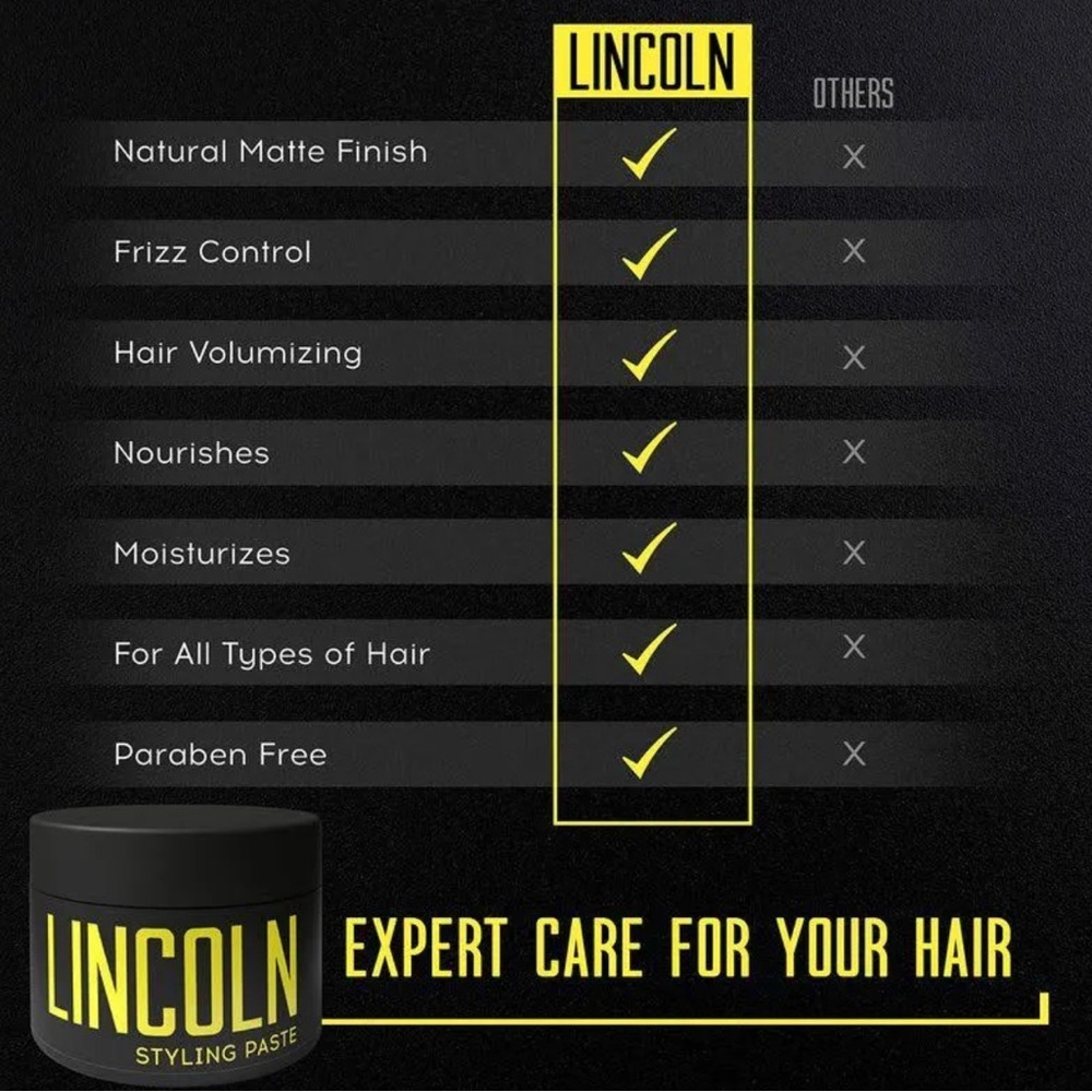 Hair Pomade For Men Lincoln Natural Hair Putty - Picture 2 of 8